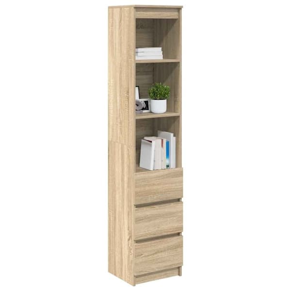 vidaXL højskab 37,5x35x180 cm konstrueret træ sonoma-eg