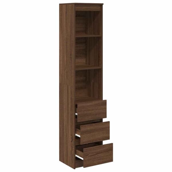 vidaXL højskab 37,5x35x180 cm konstrueret træ brun egetræsfarve