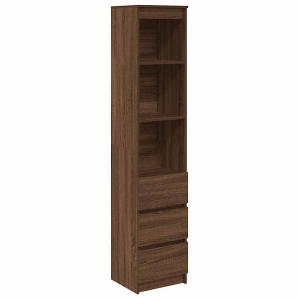 vidaXL højskab 37,5x35x180 cm konstrueret træ brun egetræsfarve