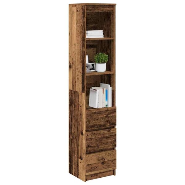 vidaXL Highboard gammelt tre 37,5x35x180 cm konstruert tre