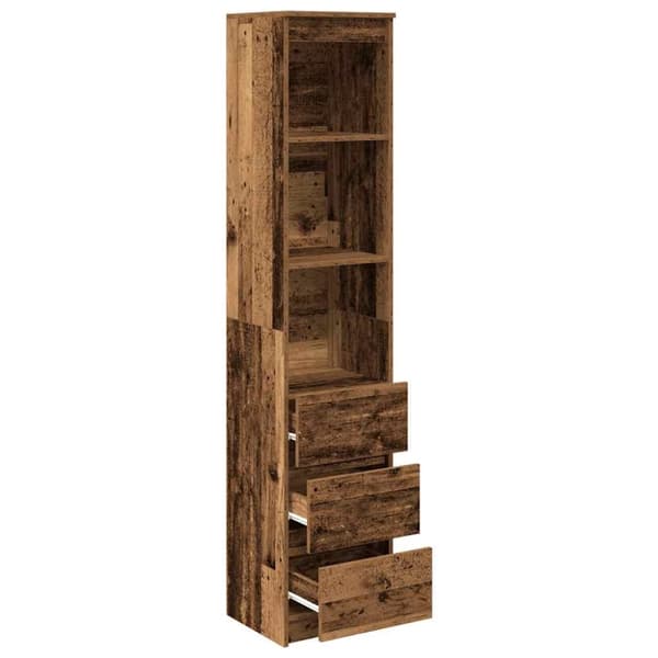 vidaXL Highboard gammelt tre 37,5x35x180 cm konstruert tre