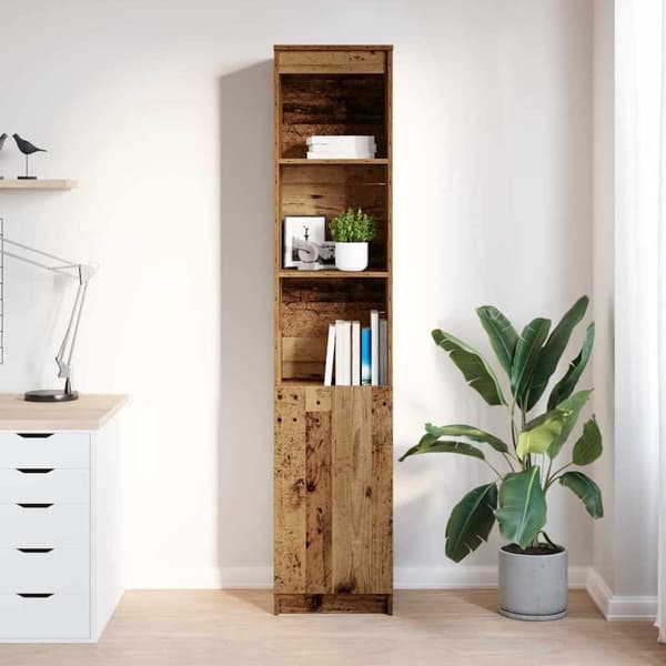 vidaXL højskab 37,5x35x180 cm konstrueret træ antikt træ