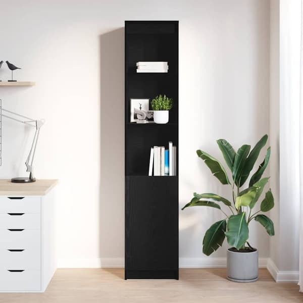 vidaXL Høybord svart eik 37,5x35x180 cm konstruert tre