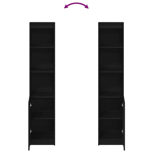 vidaXL Høybord svart eik 37,5x35x180 cm konstruert tre