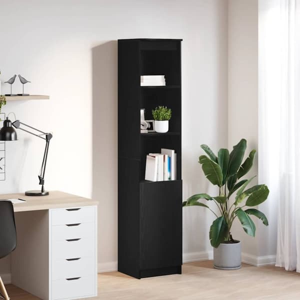 vidaXL Høybord svart eik 37,5x35x180 cm konstruert tre