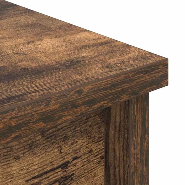 vidaXL Høybord røkt eik 37,5x35x180 cm konstruert tre