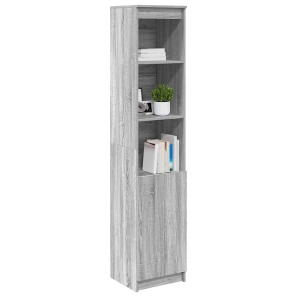 vidaXL højskab 37,5x35x180 cm konstrueret træ grå sonoma-eg