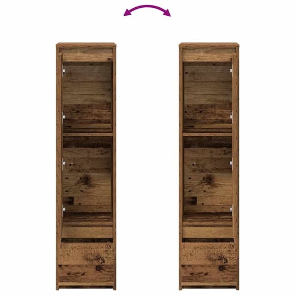 vidaXL Highboard gammelt tre 29,5x34x119,5 cm konstruert tre