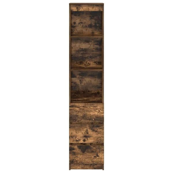 vidaXL højskab 37,5x35x180 cm konstrueret træ røget egetræsfarve