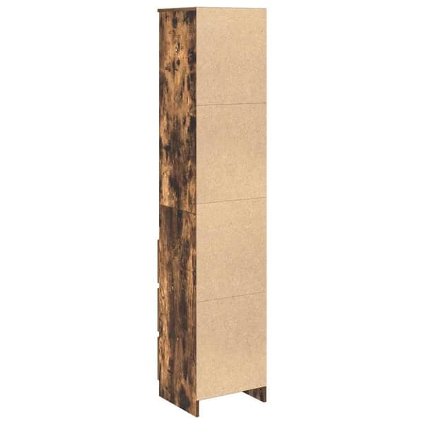 vidaXL højskab 37,5x35x180 cm konstrueret træ røget egetræsfarve