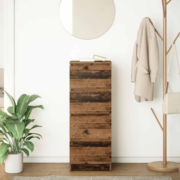vidaXL skænk 37,5x35x99 cm konstrueret træ antikt træ