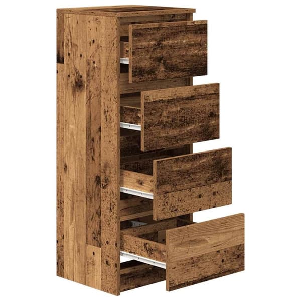 vidaXL skænk 37,5x35x99 cm konstrueret træ antikt træ