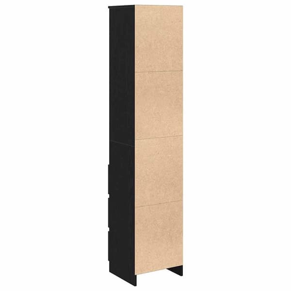 vidaXL højskab 37,5x35x180 cm konstrueret træ sort egetræsfarve