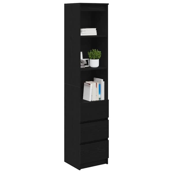 vidaXL Høybord svart eik 37,5x35x180 cm konstruert tre