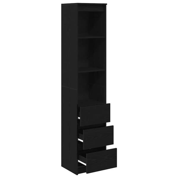 vidaXL Høybord svart eik 37,5x35x180 cm konstruert tre