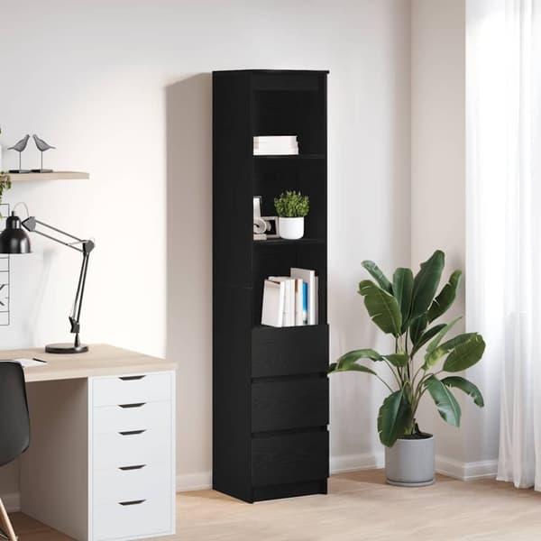 vidaXL Høybord svart eik 37,5x35x180 cm konstruert tre