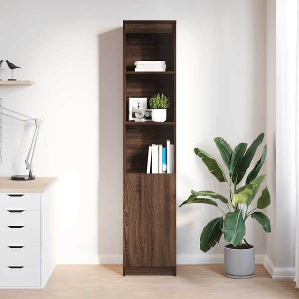 vidaXL højskab 37,5x35x180 cm konstrueret træ brun egetræsfarve