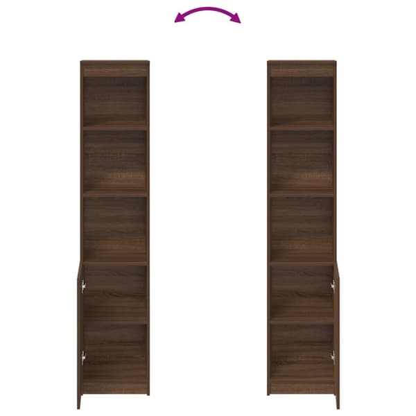 vidaXL højskab 37,5x35x180 cm konstrueret træ brun egetræsfarve