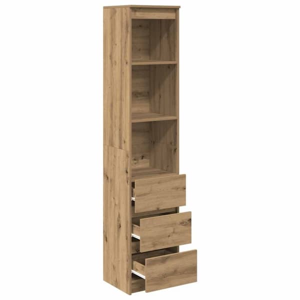 vidaXL Highboard artisan eik 37,5x35x180 cm konstruert tre