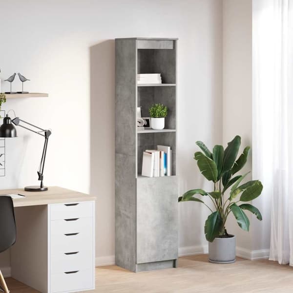 vidaXL Høybord betonggrå 37,5x35x180 cm konstruert tre