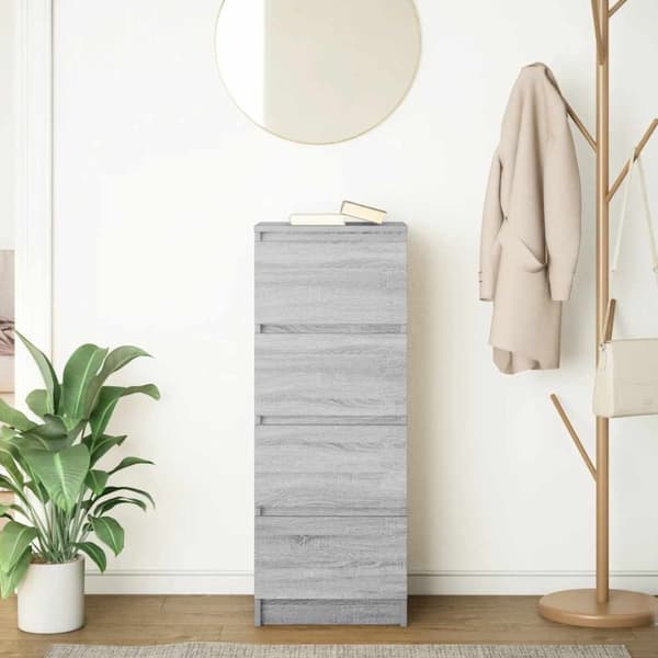 vidaXL Skjenk grå sonoma 37,5x35x99 cm konstruert tre