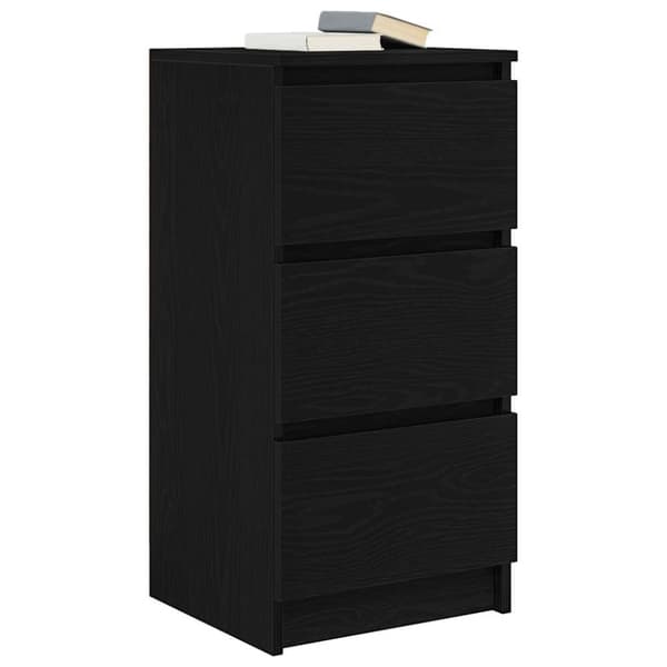 vidaXL skænk 37,5x35x76 cm konstrueret træ sort egetræsfarve