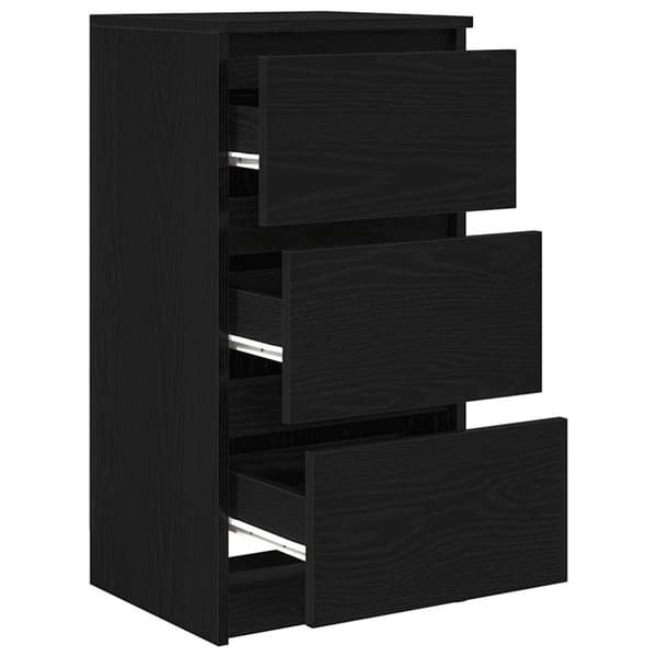 vidaXL skænk 37,5x35x76 cm konstrueret træ sort egetræsfarve