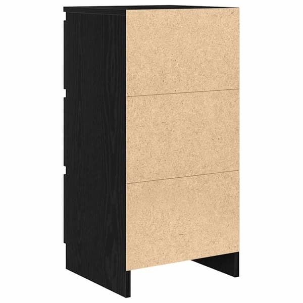vidaXL skænk 37,5x35x76 cm konstrueret træ sort egetræsfarve