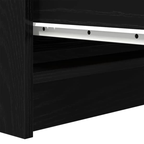 vidaXL skænk 37,5x35x76 cm konstrueret træ sort egetræsfarve