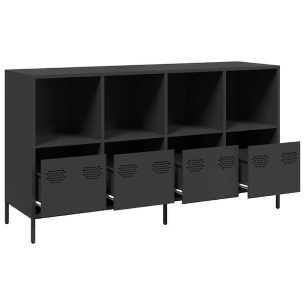 vidaXL skænk 135x39x73,5 cm koldvalset stål sort