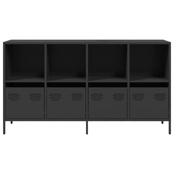vidaXL skænk 135x39x73,5 cm koldvalset stål sort