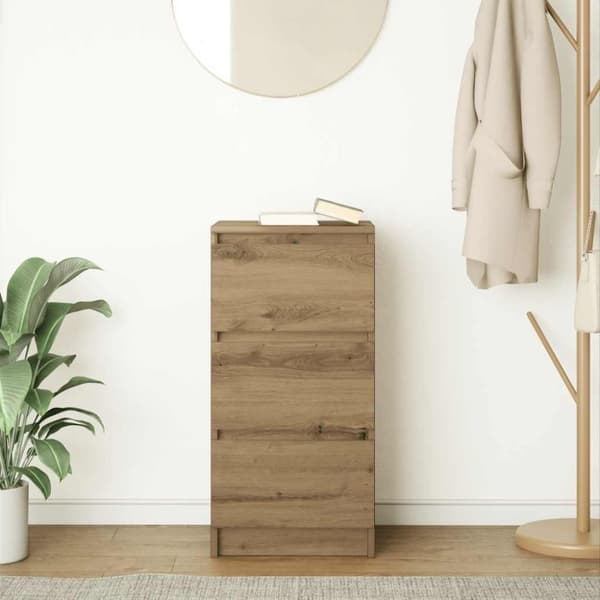 vidaXL Skänk hantverksmässig ek 37,5x35x76 cm konstruerat trä