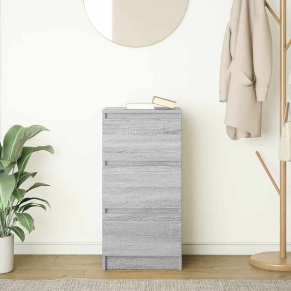vidaXL skænk 37,5x35x76 cm konstrueret træ grå sonoma-eg
