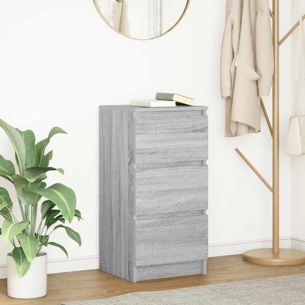 vidaXL skænk 37,5x35x76 cm konstrueret træ grå sonoma-eg