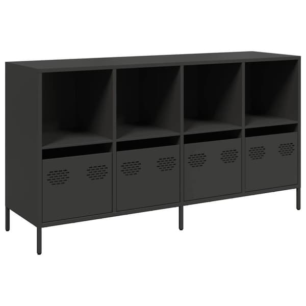 vidaXL Skjenk svart 135x39x73,5 cm kaldvalset stål