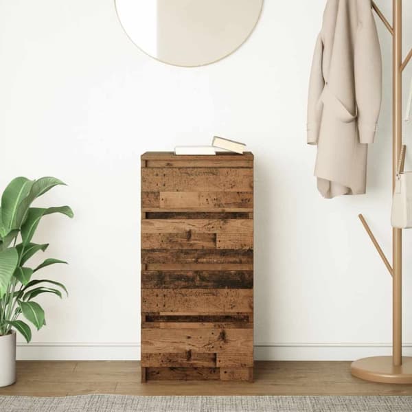 vidaXL skænk 37,5x35x76 cm konstrueret træ antikt træ