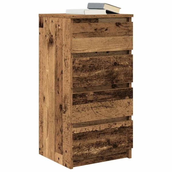 vidaXL skænk 37,5x35x76 cm konstrueret træ antikt træ