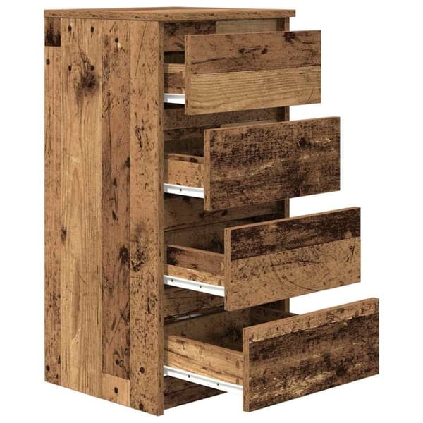 vidaXL skænk 37,5x35x76 cm konstrueret træ antikt træ