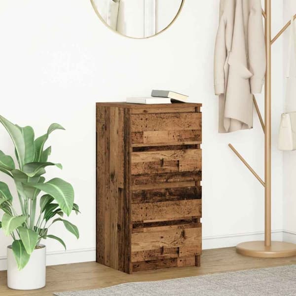 vidaXL skænk 37,5x35x76 cm konstrueret træ antikt træ
