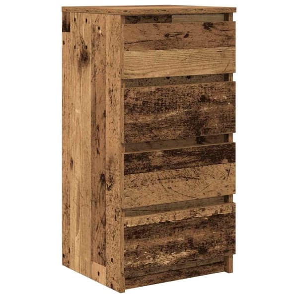 vidaXL skænk 37,5x35x76 cm konstrueret træ antikt træ