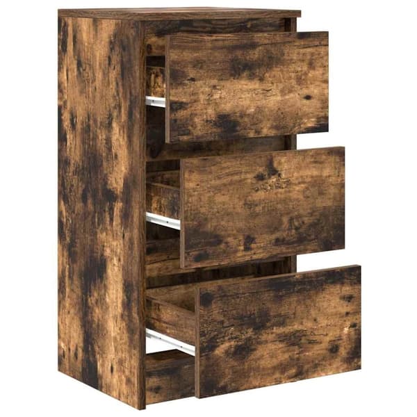 vidaXL Skjenk røkt eik 37,5x35x76 cm konstruert tre