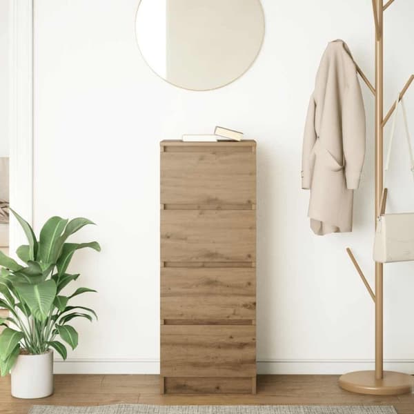 vidaXL skænk 37,5x35x99 cm konstrueret træ egetræsfarve