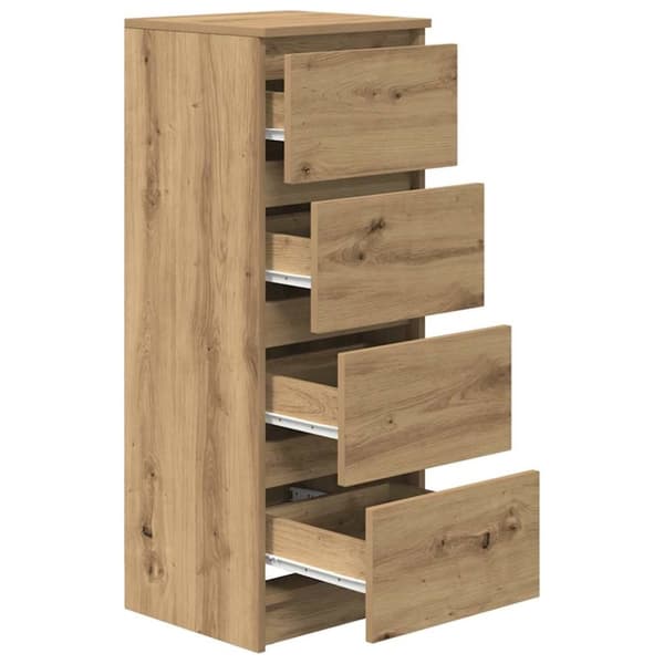 vidaXL skænk 37,5x35x99 cm konstrueret træ egetræsfarve