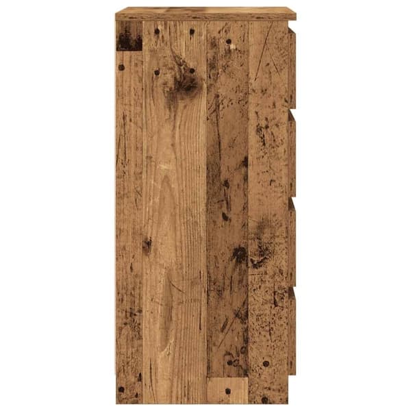 vidaXL skænk med skuffer 37,5x35x99 cm konstrueret træ antikt træ