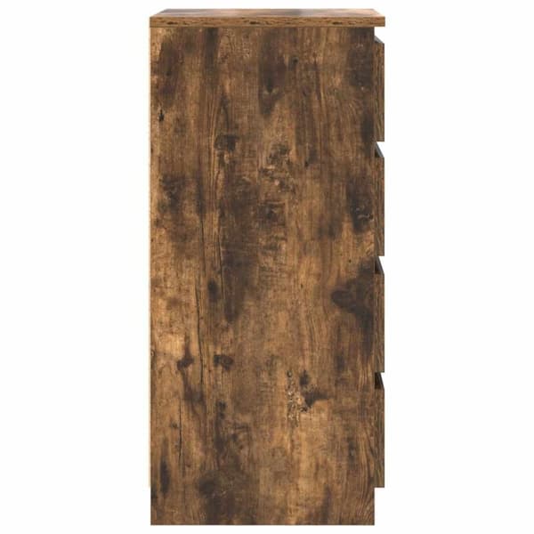 vidaXL skænk med skuffer 37,5x35x99 cm konstrueret træ røget egetræ