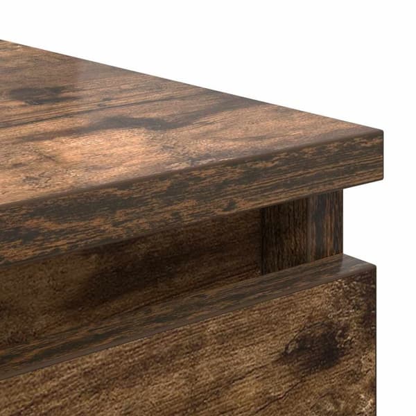 vidaXL skænk med skuffer 37,5x35x99 cm konstrueret træ røget egetræ