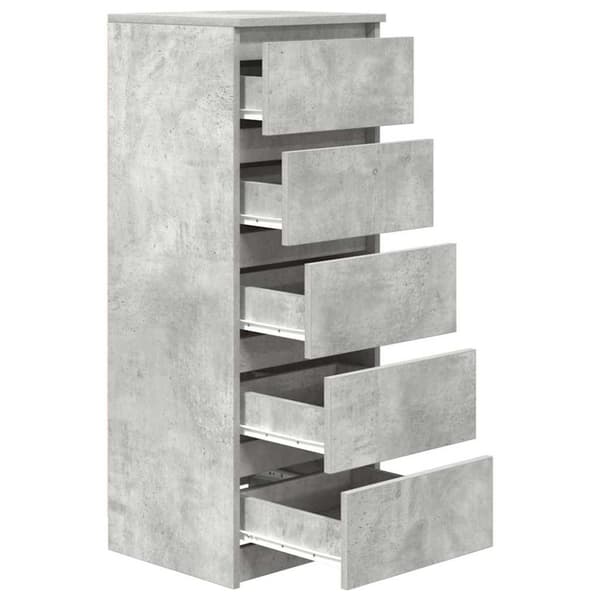 vidaXL skænk med skuffer 37,5x35x99 cm konstrueret træ betongrå