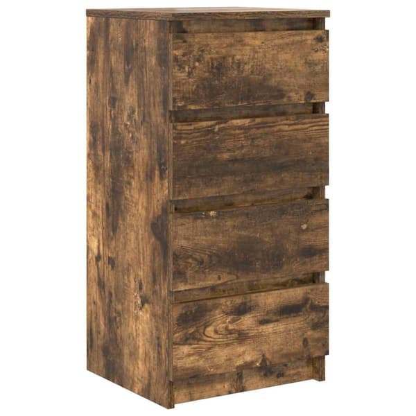 vidaXL skænk 37,5x35x76 cm konstrueret træ røget egetræsfarve