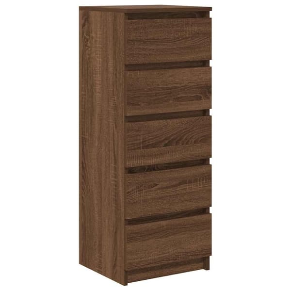 vidaXL Skjenk med skuffer brun eik 37,5x35x99 cm konstruert tre