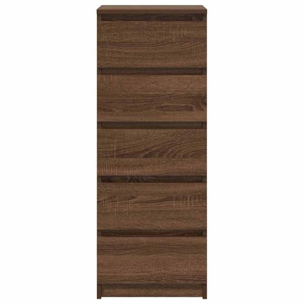vidaXL Skjenk med skuffer brun eik 37,5x35x99 cm konstruert tre